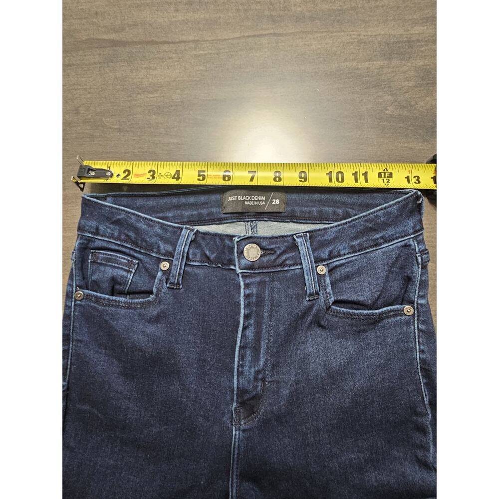 Women's Size 28 Just Black Denim Jeans Made In USA Mid Rise Skinny Stretch - Picture 7 of 8
